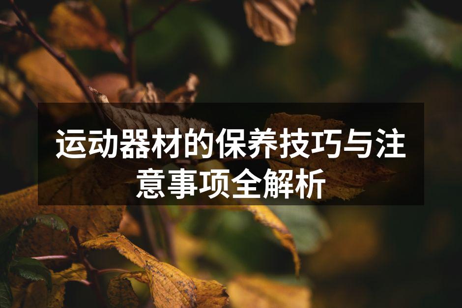 定期清洁器材，确保运动安全